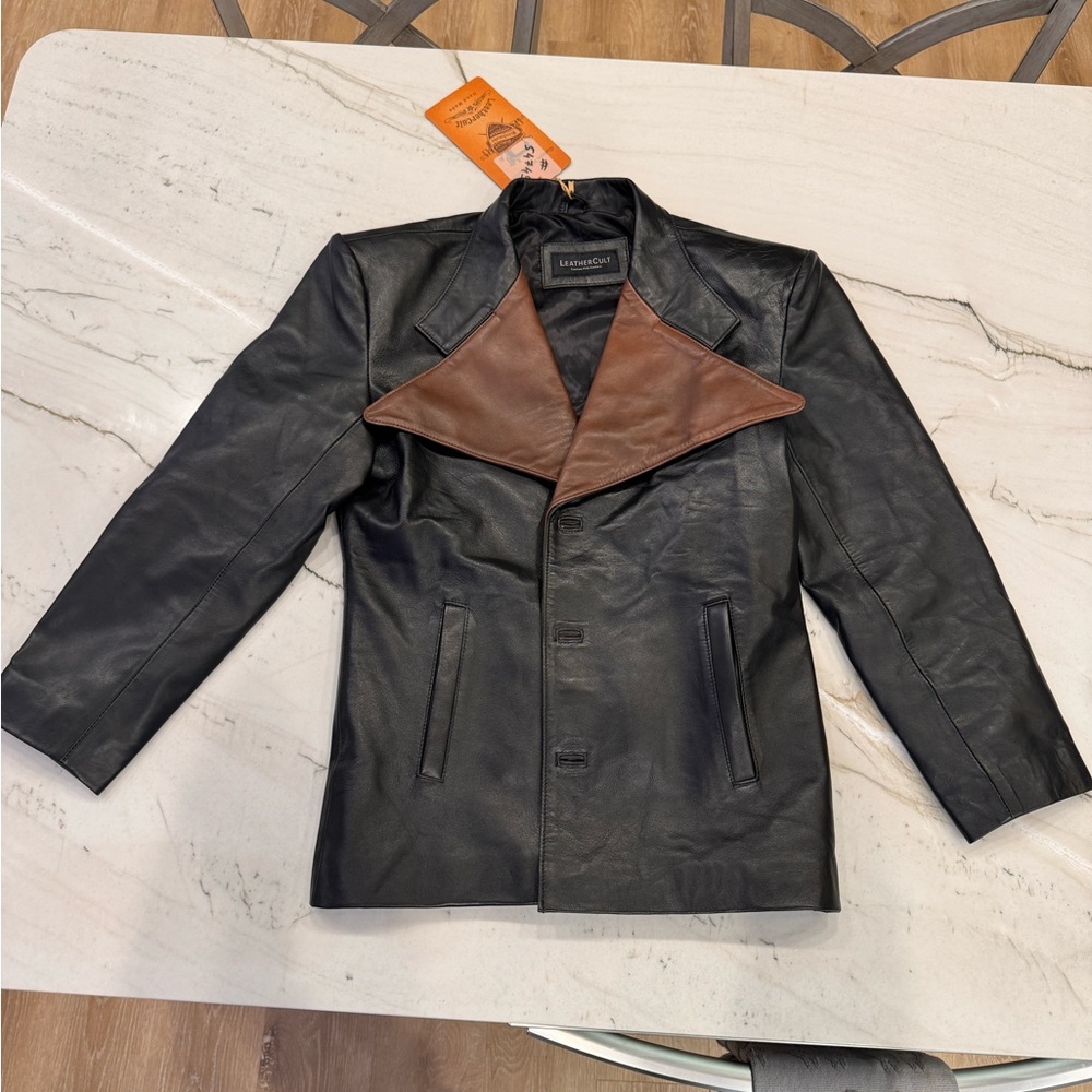 New Custom Jim Morrison leather jacket Mens medium slim fit Measurements below